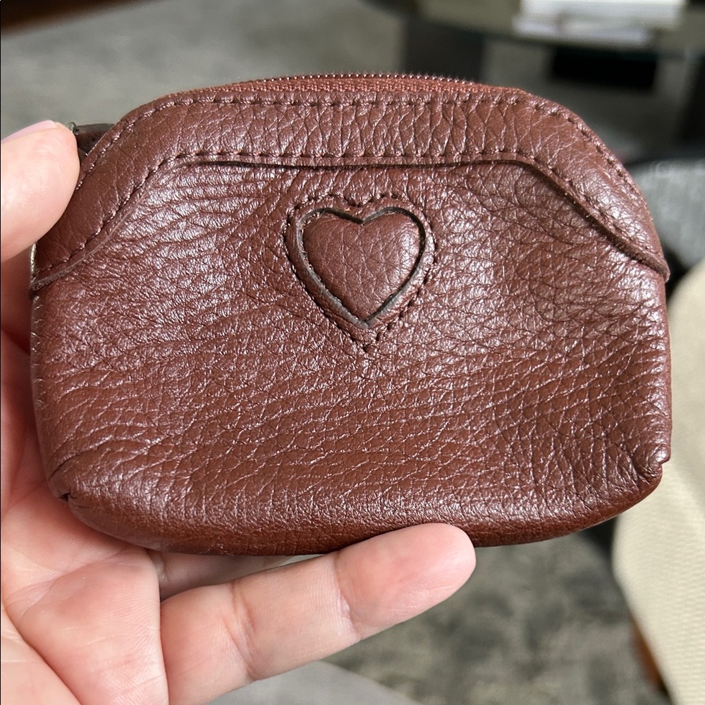 Brighton Brown Leather Coin Purse with Heart Detail